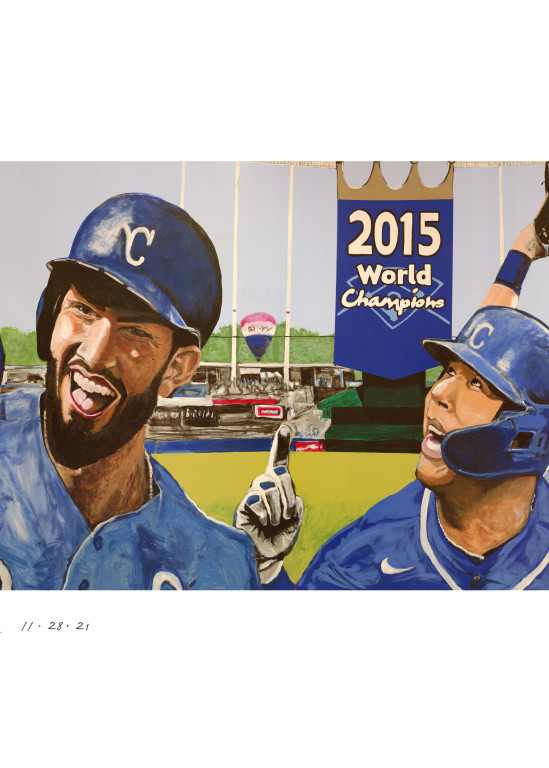 Royals 2015 World Series Champs Mural With White Border And Artist Signature Art | ChrisFleckArt.com