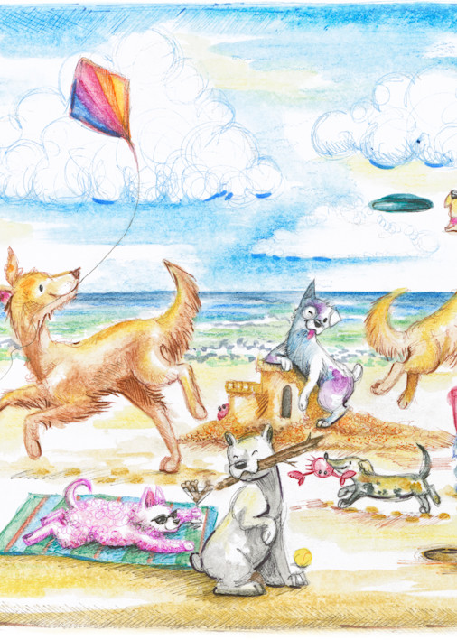 Nursery Prints - Beach Dogs