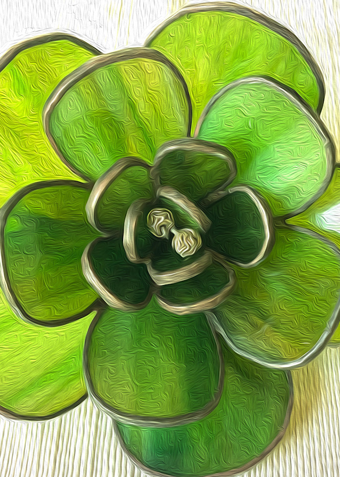 Bloom   Green On Cream Art | ClearLight Glass Co.