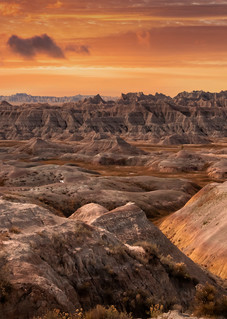 Sunset In The Badlands Panorama Photography Art | Images of the Ozarks, Photography by Steve Snyder