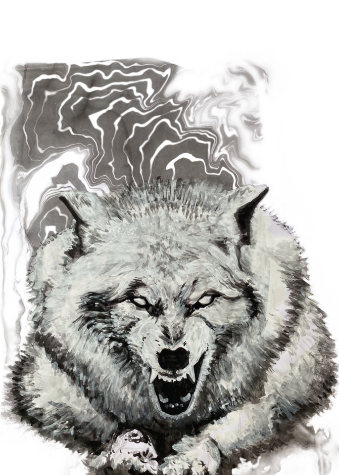 Wolf Reprimand Art | Laura Eliason