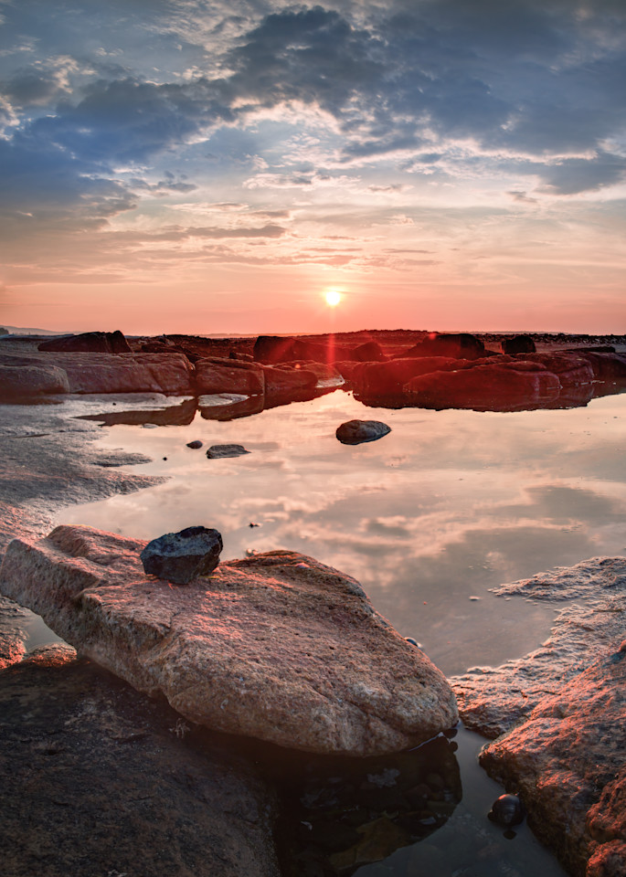 Fine art print of the sun rising over Acadia National Park in Maine on Mount Desert Island