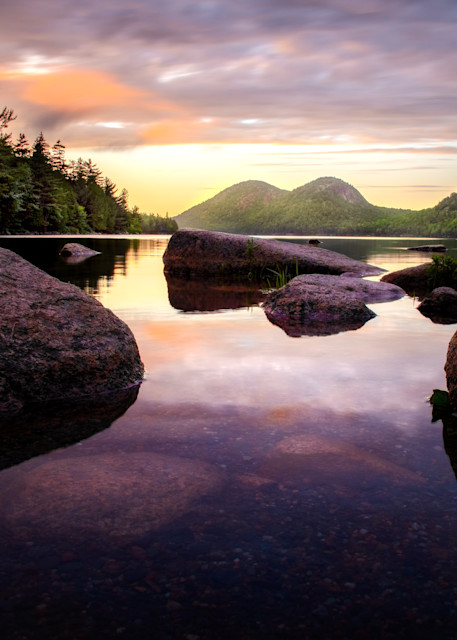 Twilight on Jordan Pond in Acadia National Park on Mount Desert Island - Fine Art Print