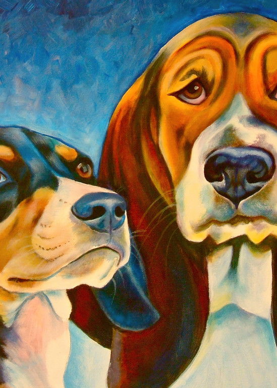 Beagle Bassett Hound Art | Art by Melanie Anderson