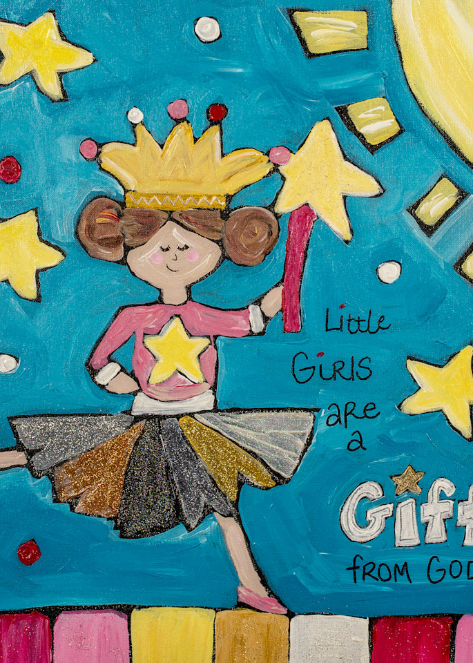 Little Girls are a Gift From God- Mixed Media art