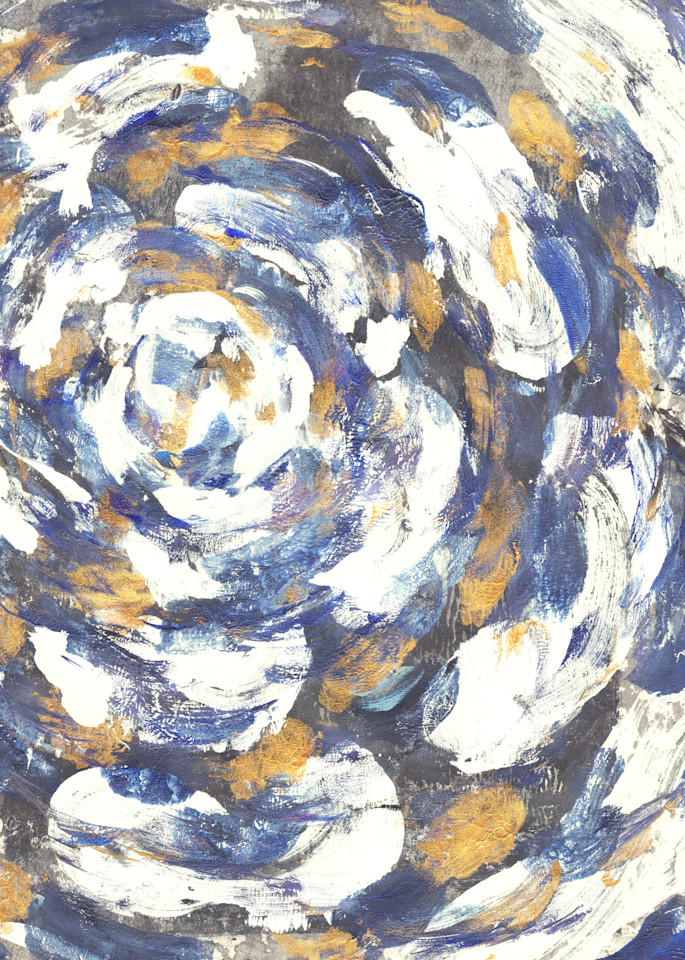 Blue Abstract Floral Painting