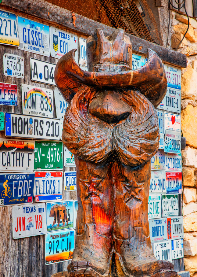Wooden Cowboy - Luckenbach, Texas, fine-art photography prints