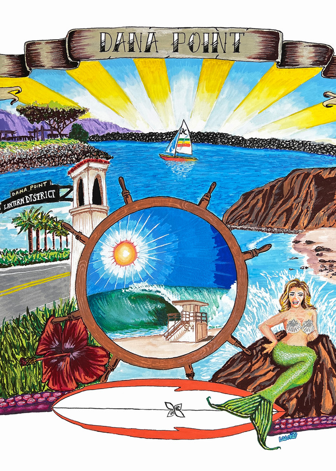 This Is A Surf Art Painting Of Dana Point By John Lasonio