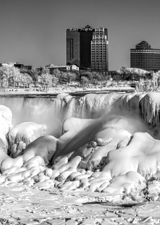 Niagara Falls Winter Ice Panorama Bw Photography Art | Rick Vyrostko Photography
