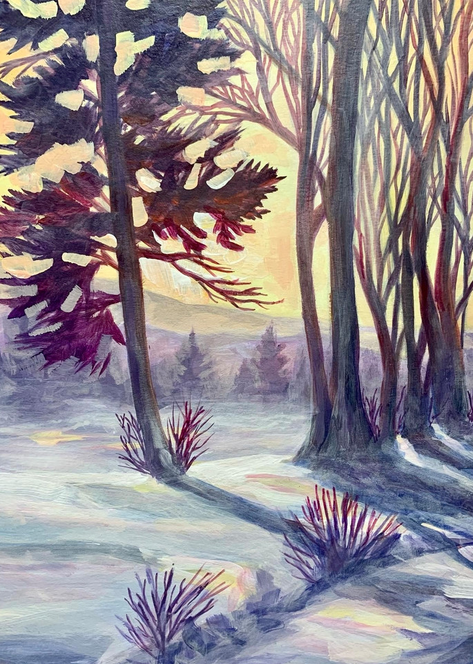 Snowy Meadow Art | leahroseart