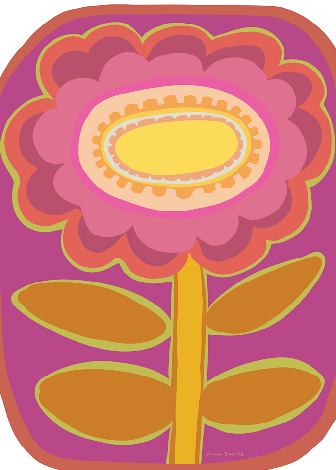 Magenta Friendly Flower  Art | Artofandrewdaniel