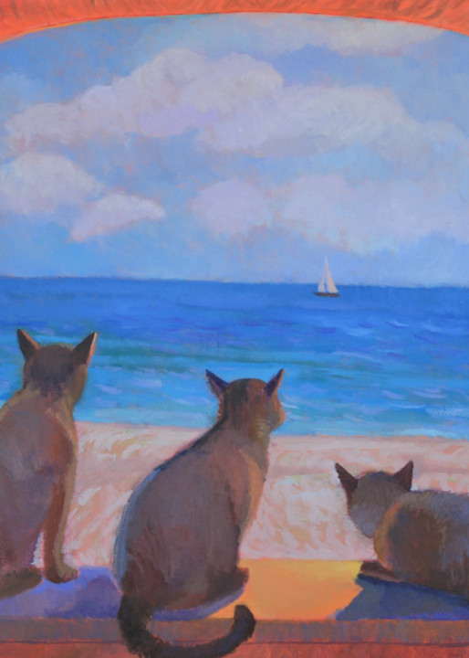 Cats At The Beach Art | kristinedomenichini