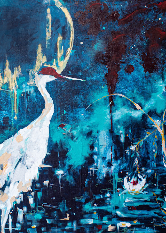 Sandhill Crane Painting © Lisa Coriell - Feng Shui Painting for Longevity and Nobility