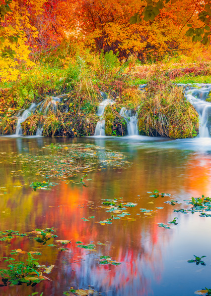 Cascade Springs Fall Colors Reflection