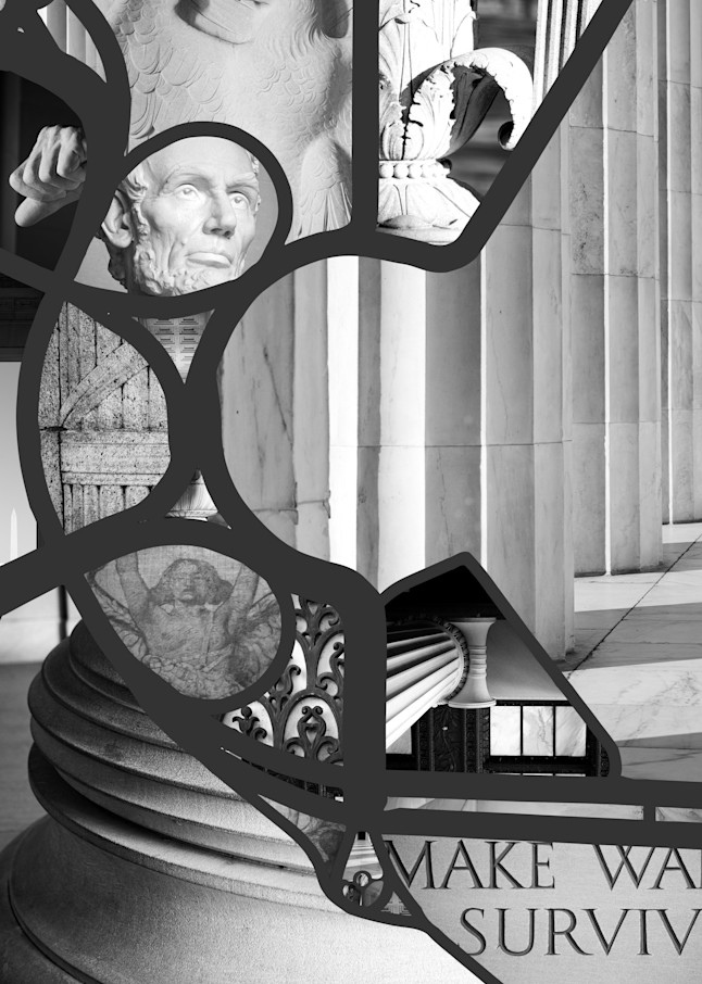 College of the Lincoln Memorial and Lincoln Circle in Washington, DC - Fine Art Print