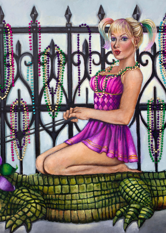 Gator Pin Up Girl Art | Geraldine Arata