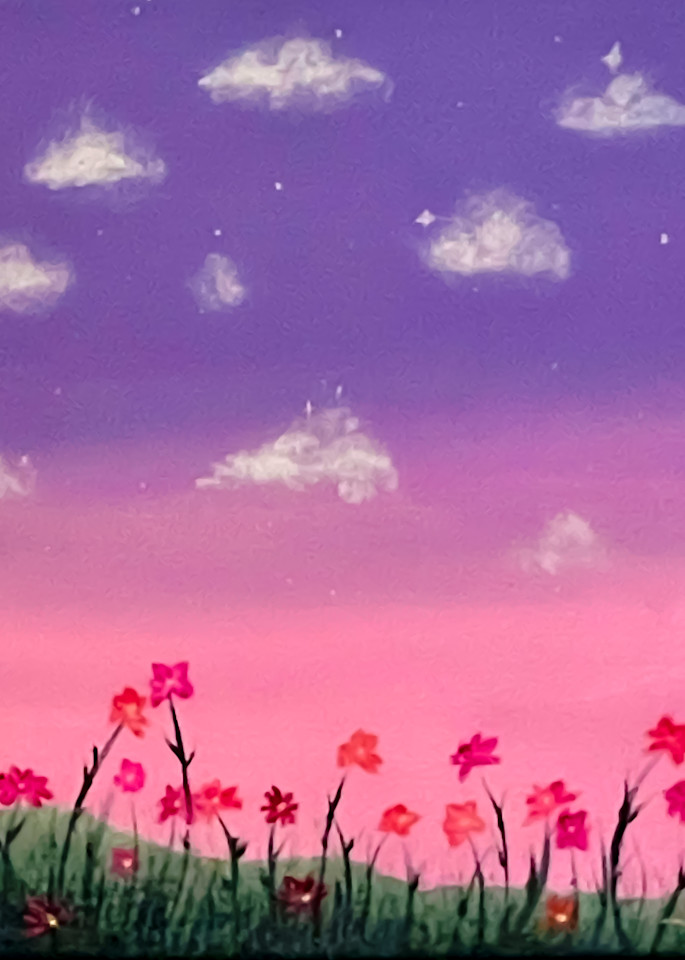 Tote Bag Pink Purple Sunset Flowers Art | Hammill Gallery