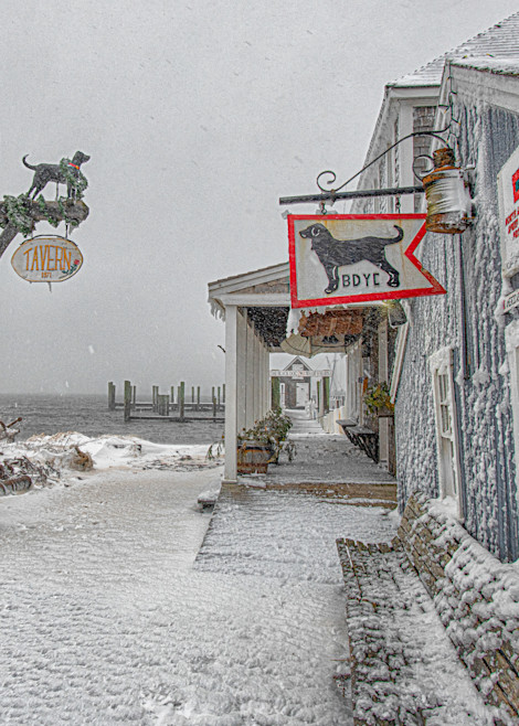 Black Dog Tavern Snow Storm Art | Michael Blanchard Inspirational Photography - Crossroads Gallery