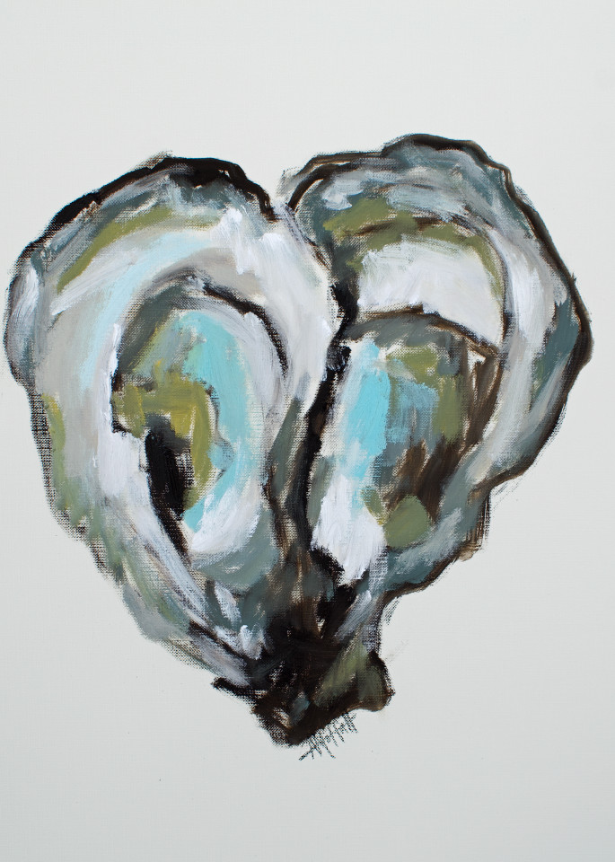 Giclee Art Print - Happy Little Oysters I- by contemporary Impressionist April Moffatt