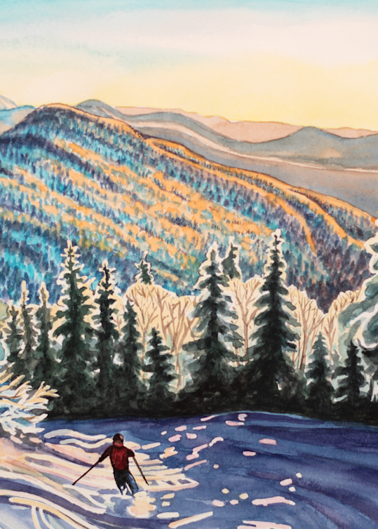 ‘Gilmer's Golden Hour’ Skiing Art for Sale