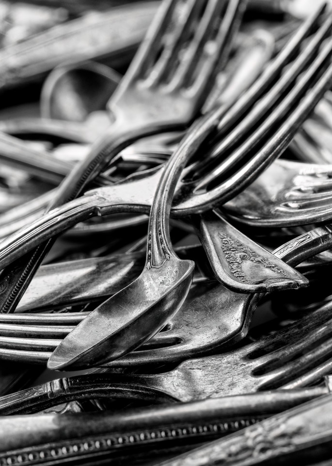 John E. Kelly Fine Art Photography – Spoons and Forks - Silver