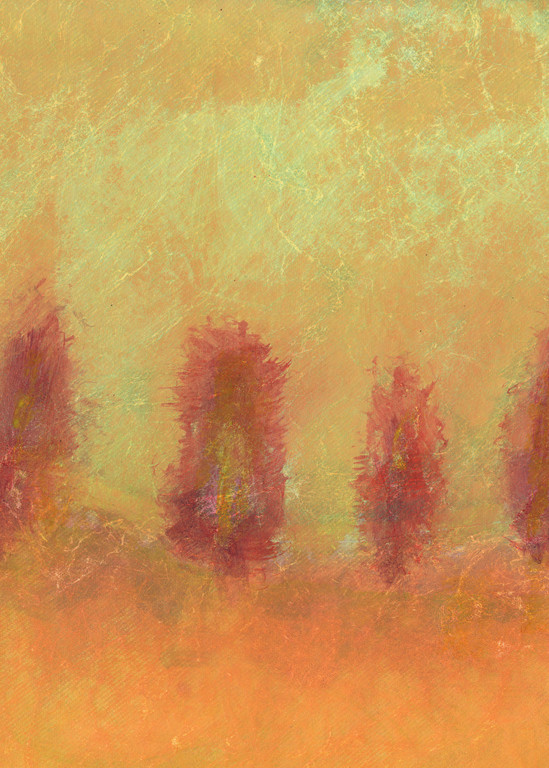 Six Trees In Fog Art | Mark Rushton