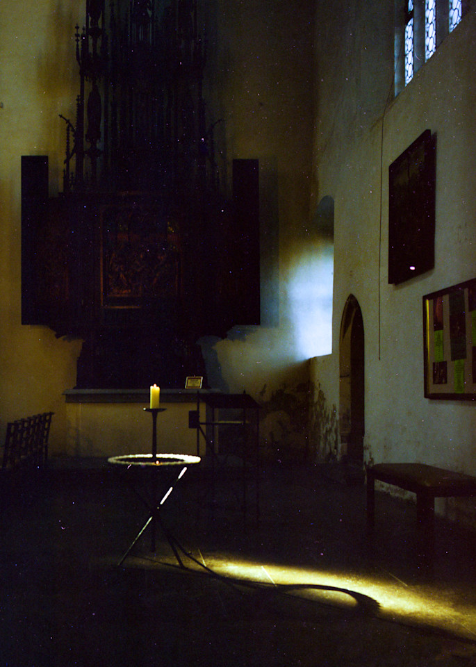 Candle in the Dark in Saint Jacob's Church in Rothenburg ob der Tauber Germany - Fine Art Photography Print