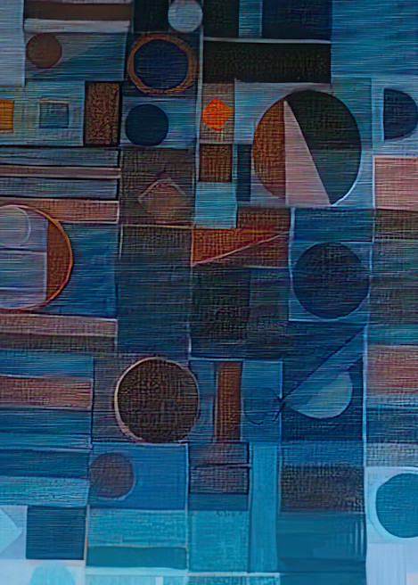 Blue Orange Geometric Art | The Beltway Bandits Art Emporium