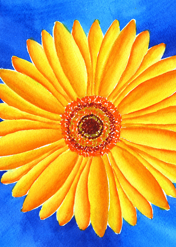"Flora Love" Golden Yellow Gerbera Daisy Art | Jeanine Colini Design Art