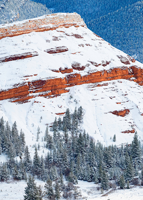 Tco Red Rock Outcrop In Winter Art | Open Range Images