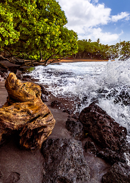 Waves Crashing on Hamoa Beach in Hana, Maui