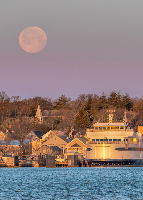Vineyard Haven Spring Steamship Moon Art | Michael Blanchard Inspirational Photography - Crossroads Gallery