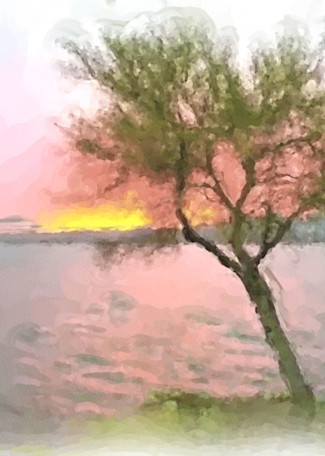 Lake Sunset Painting Art | Colorfusion Art