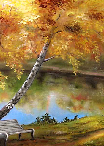 Lakeside Bench Art | Colorfusion Art