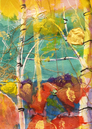 Dancing Birches Art | Barbara Doncaster Watermedia 