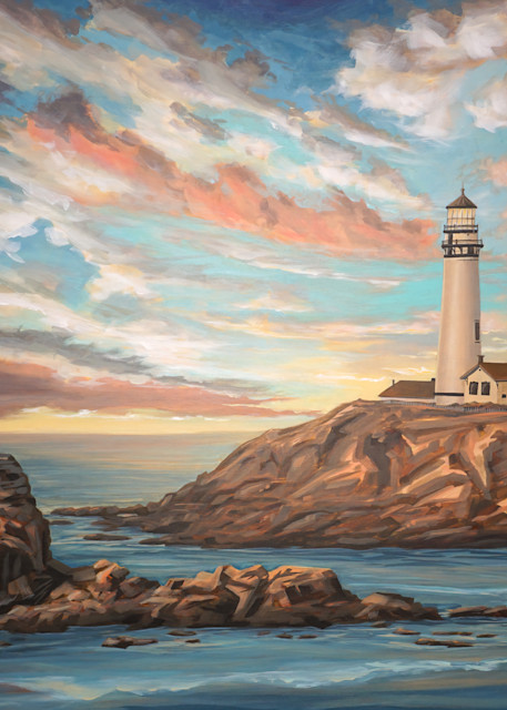 Sunrise At Pigeon Point Lighthouse Art | leahroseart