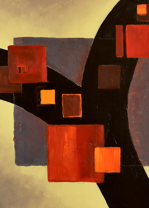 Red Squares On A Path No. 4 Art | Skip Gosnell Artworks & Design