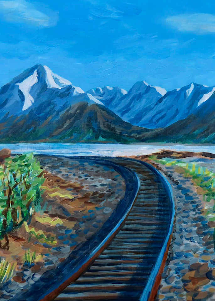Tracks Home Turnagain Arm Art | Amanda Faith Alaska Paintings / Estuary Arts, LLC