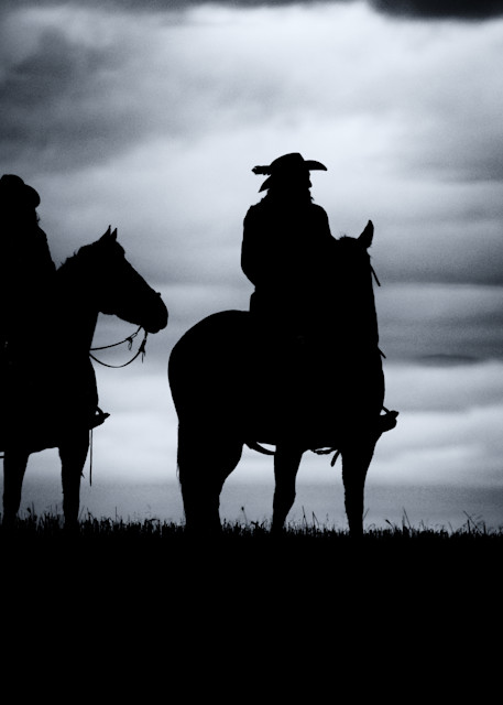 Wranglers and Their Horses - Morning Sillhouette