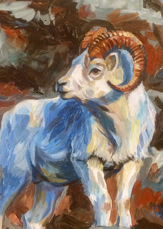 Strength   Alaska Dall Sheep Art | Amanda Faith Alaska Paintings / Estuary Arts, LLC
