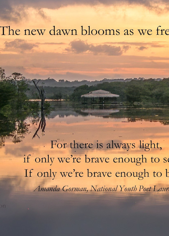 Brazil - Dawn in the Amazon, with quote