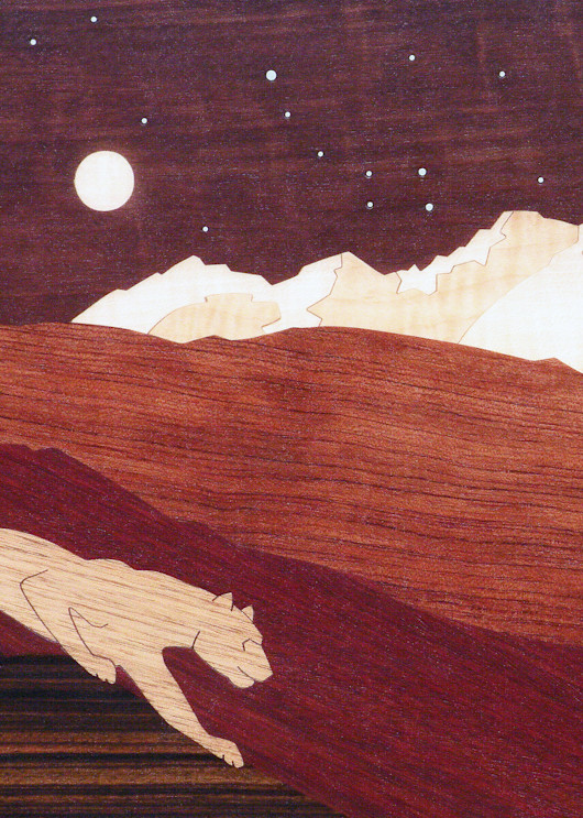 Cougar On The Hunt Art | Lynne Buss Marquetry