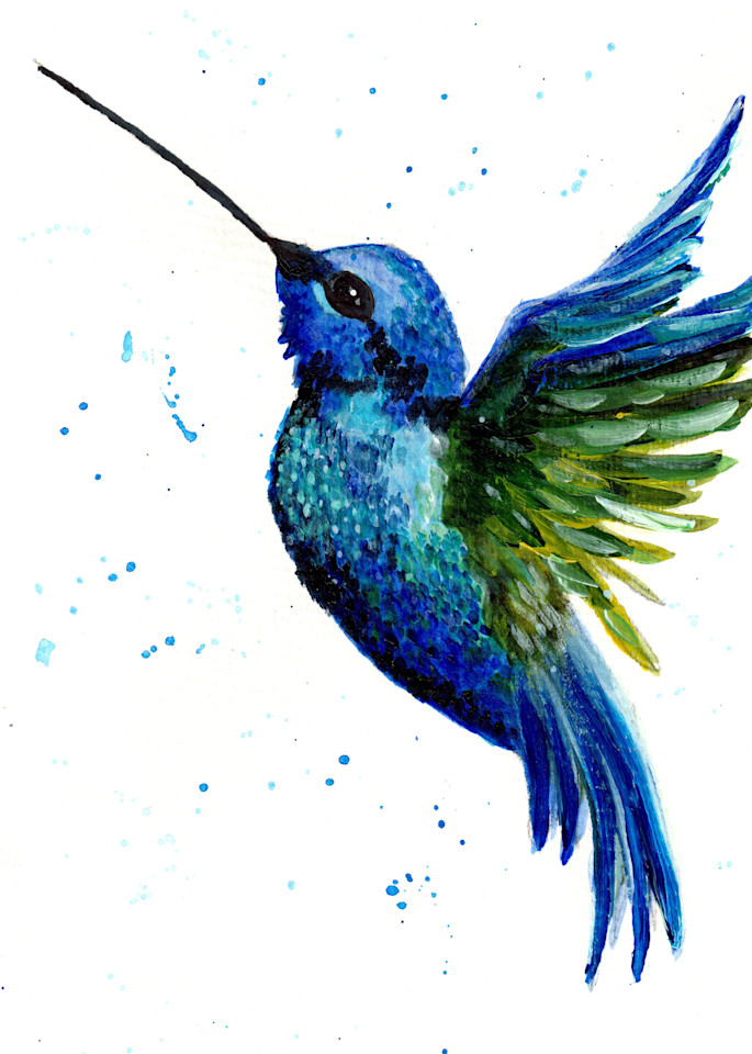 Hummingbird In Flight Art | Art by Virginia Crowe