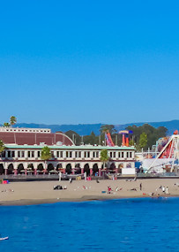 Santa Cruz Beach Boardwalk as seen from Santa Cruz Municipal Pier, Santa Cruz, CA