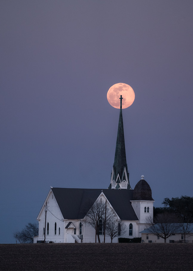 001 Church Moon Rise  Art | krlphoto