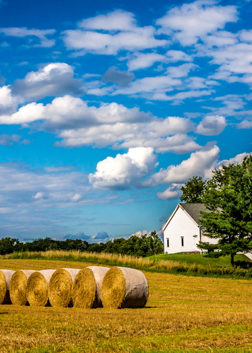 Hay Rolls By Church Photography Art | Lift Your Eyes Photography