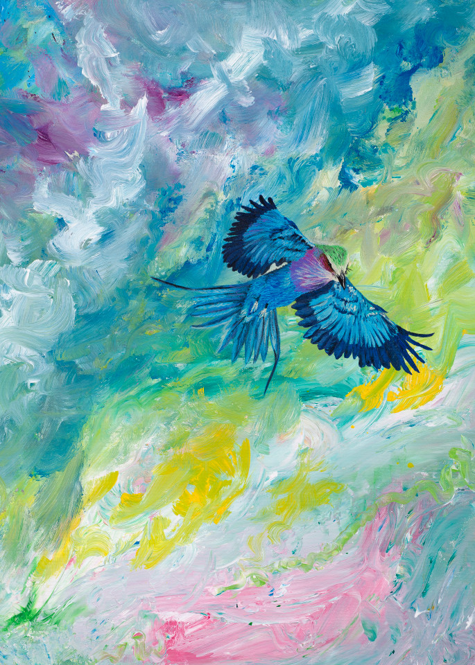 Ascend My Lilac Breasted Roller Art | Nicole Royer Art
