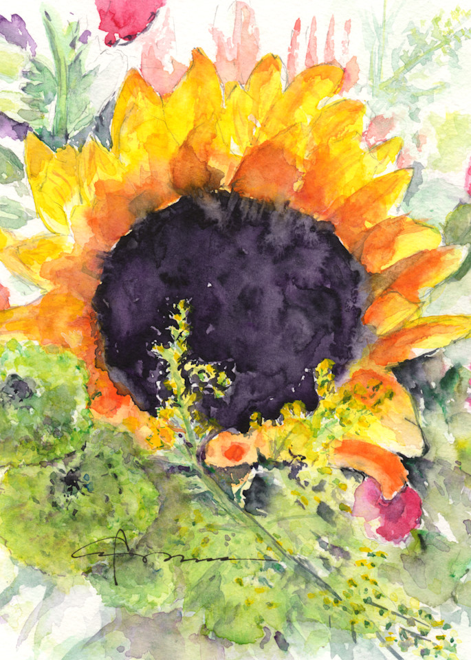Sunflower Watercolor Print | Claudia Hafner Watercolor
