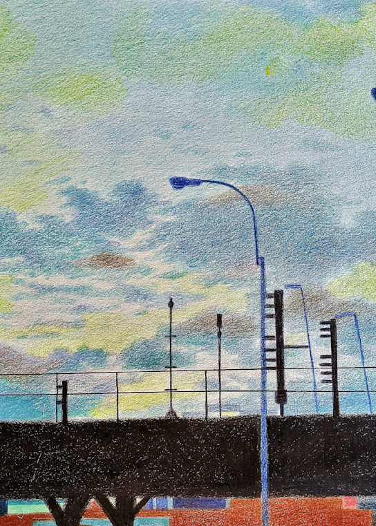 Early Evening Blue Skies At Manhattans 215 Th St Train Platform Art | lencicio
