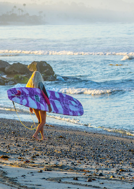 Lady Surfer At Doheny Park, Dana Point, Ca Photography Art | Audrey Nilsen Studios